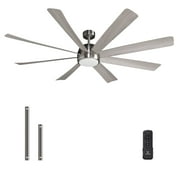 Ceiling Fan 72 Inch With Light: Outdoor Remote Controlled Fans Downrod Mounted - Perfect for Patio Indoor or Industrial Use - 8 Blades